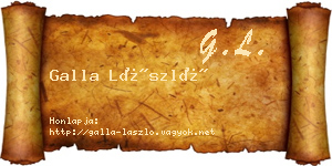 Galla László névjegykártya
